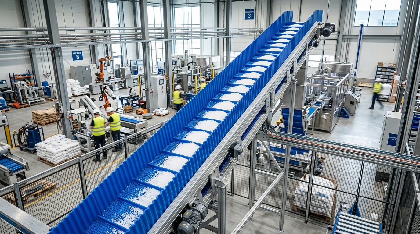 Incline Conveyors with Cleated Belts for Bulk Goods: Design & Selection