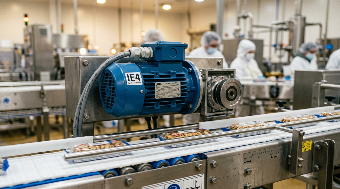 Optimizing Industrial Performance with IE3 and IE4 Motors on Conveyor Drives