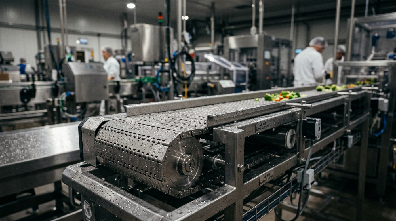 Stainless Steel Modular Belts for Hygienic Wash-down Environments