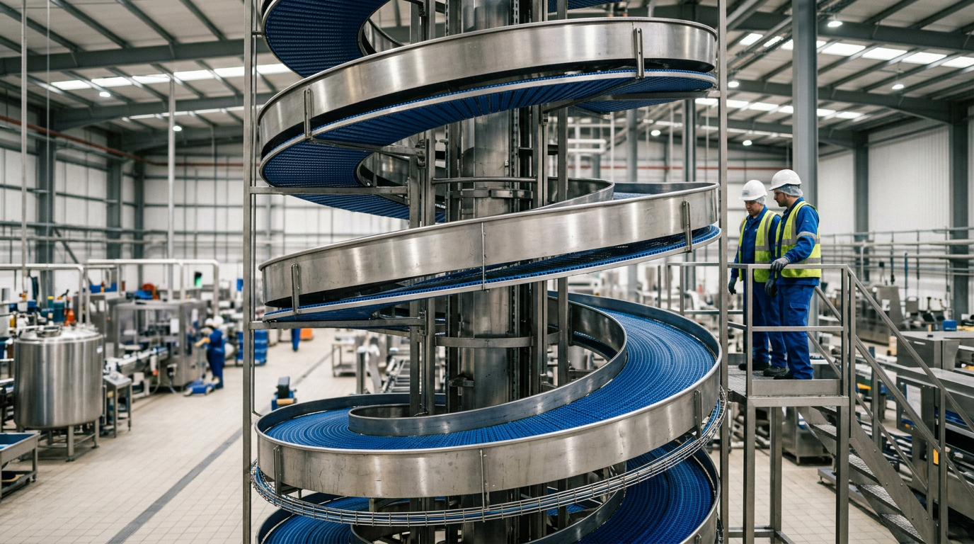 Maximizing Efficiency with Spiral Conveyors for Vertical Accumulation