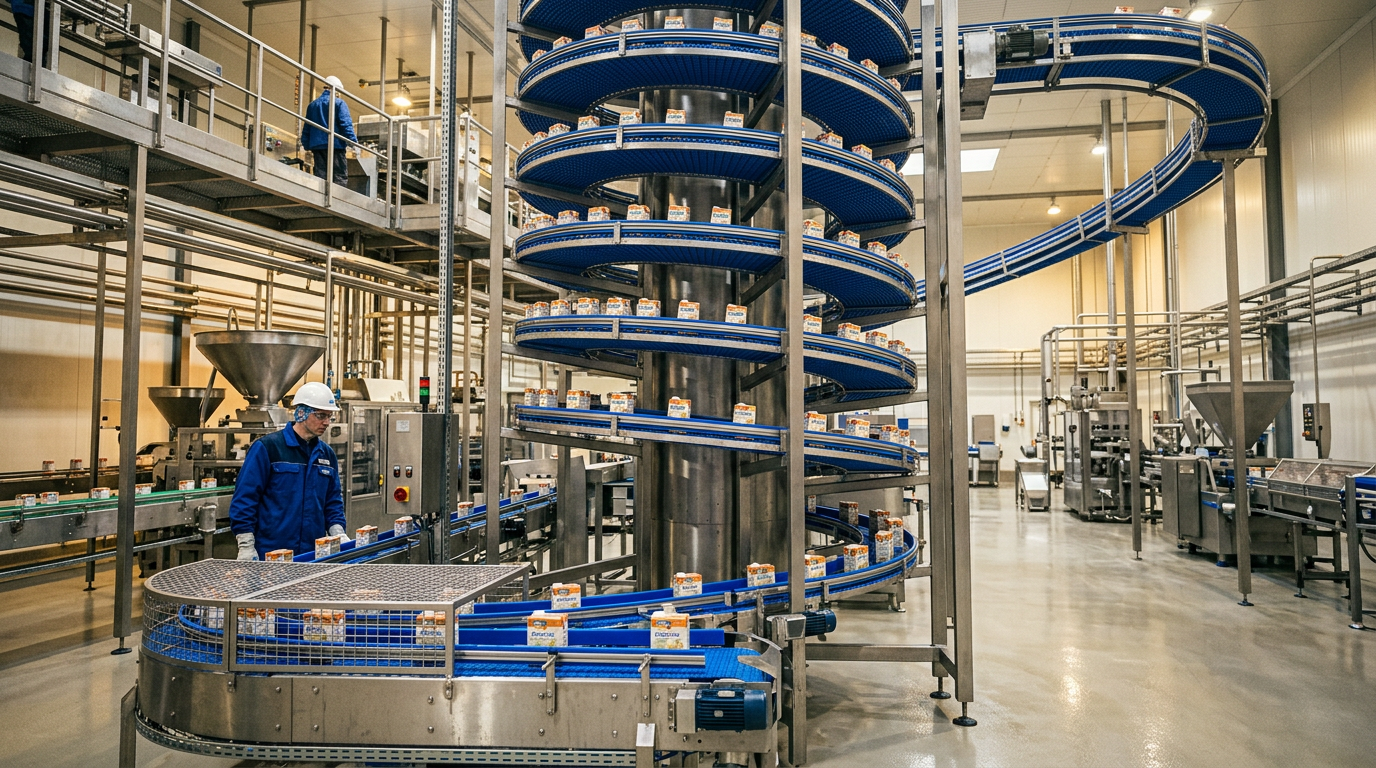 Maximizing Efficiency with Spiral Modular Conveyors for Vertical Accumulation