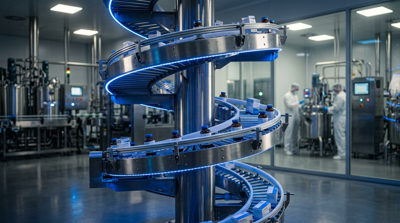 Optimization via Spiral Modular Conveyors for Vertical Accumulation