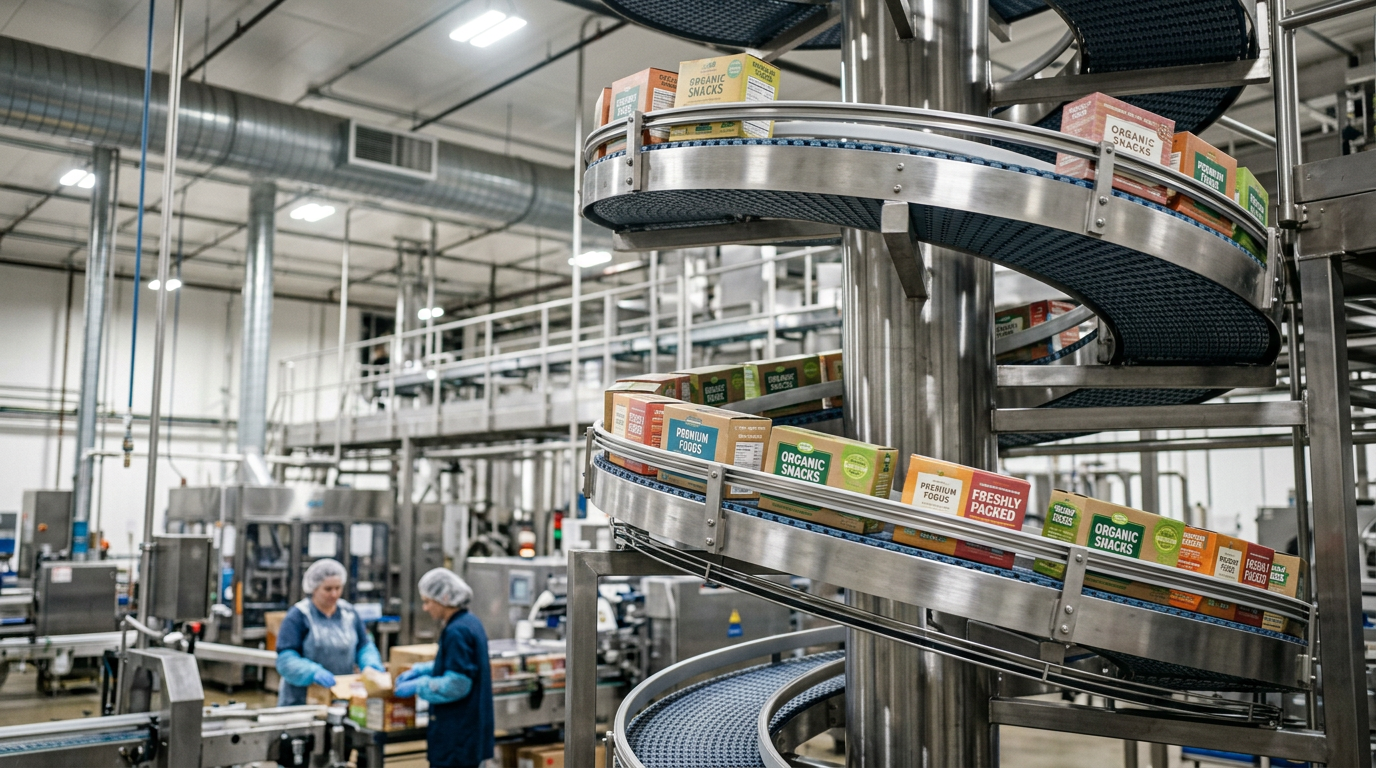 Maximizing Throughput: Spiral Modular Conveyors for Vertical Accumulation