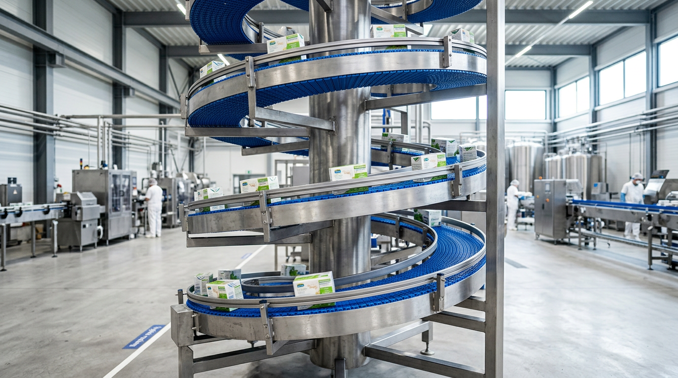 Maximizing Throughput: Spiral Modular Conveyors for Vertical Accumulation